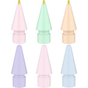 6 Pack Fine Point Replacement Tips Compatible with Apple Pencil 2nd Generation, Apple Pencil 1st Generation, Apple Pencil USB-C & Apple Pencil Pro Colorful iPencil Nibs (Multicolour)