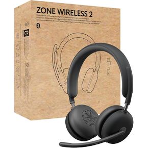 Logitech Zone Wireless 2 Premium Noise Canceling Headset with Hybrid ANC, Bluetooth, USB-C, USB-A, Certified for Microsoft Teams and Fast Pair, Graphite