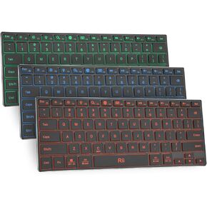 Rii Bluetooth Keyboard X9,Wireless Keyboard with RGB Backlit, Rechargeable Keyboard with Aluminium Alloy Case for iPad 10th, iPad Pro, iPad Mini, iPad Air,Tablet,Surface,PC,Laptop