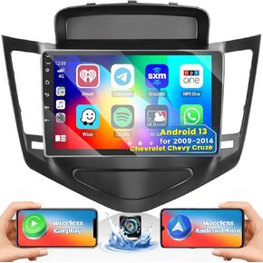 for Chevy Cruze 2009-2015【2+64GB】 Android 13 Car Stereo with Wireless Car Play Android Auto, 9'' Touch Screen Car Radio GPS WiFi Bluetooth SWC Mirror Link SWC 32EQ MIC Backup Camera