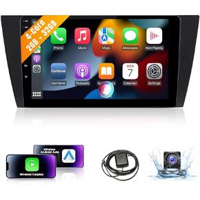 Leadfan Car Stereo for BMW 3 Series 328i 335i 325i (E90 E91 E92 E93) 2005-2011, 9 inch IPS Touch Screen BMW Radio - Wireless Carplay & Android Auto with WiFi GPS Navi/BT/SWC + Backup Camera + CanBus