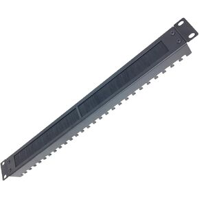 1U Brush Cable Manager Horizontal Rack Mount Cable Management Panel with Tidy Brush Slot for Cable Entry for 19-inch Server Rack or Network Cabinet