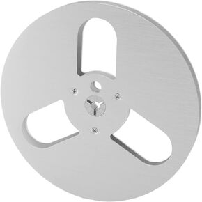 Takeup Reel, 1/4 7 Inch Empty Take Up Reel to Reel Small Hub Aluminum Alloy Takeup Reel with 3 Holes, Opening Machine Part Empty Tape Reel (Silver)