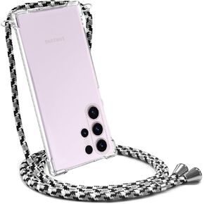 YESPURE for Samsung Galaxy S23 Ultra Lanyard Crossbody Case Clear for Women Soft TPU Bumper Cover for S23 Ultra Shockproof Strap Protective Case for Galaxy S23 Ultra - Green