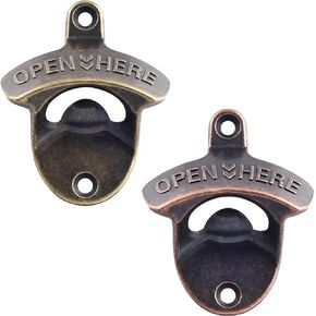 HAIICEN 12 PCS Wall Mount Beer Opener Bulk, Balck Retro Bottle Opener Mounted, Stainless Mountable Bottle Cap Opener for Kitchen Table Post