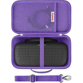 Hard Carrying Case for Bose SoundLink Max Portable Speaker, Large Waterproof Bluetooth Speaker Travel Storage Holder with Mesh Bag for USB Cable or 3.5mm AUX Cable, Black+Black