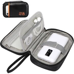 Toplive Electronic Organizer Travel Case Small Tech Cable Travel Cord Organizer Bag Portable Charging Cable Organizer Pouch Electronic Accessories Storage Bag for Power Bank Earphone Charger, Beige