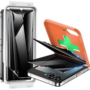 Fotbor for Samsung Galaxy Z Fold 6 Privacy Screen Protector, [Alignment Frame Accessories] + 2X Anti-Spy Soft Inner Film + 2X Black Tempered Glass Front Screen Protector + 2X Camera Lens Protector