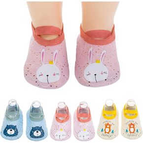 Toddler Baby Non-skid Floor Socks Girl Boy Lightweight Mesh Cartoon Sock Baby Infant Pointelle Eyelet Sock 3 Pairs