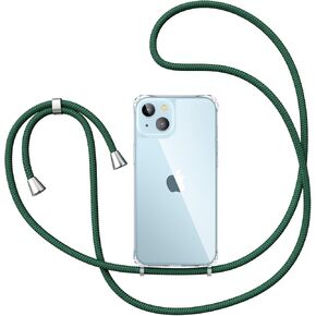 ZTOFERA Compatible with iPhone 15,Clear Case with Adjustable Lanyard,Soft Slim TPU Shockproof Protective Crossbody Case for iPhone 15,6.1 inch-Black