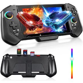 وحدة تحكم التبديل متوافقة مع نينتندو سويتش/OLED، وحدة تحكم التبديل القابلة لإعادة الشحن، وحدة تحكم مريحة بقبضة واحدة للوضع المحمول مع توربو، اهتزاز مزدوج، تحكم في الحركة 6 محاور، أحمر وأزرق in Kuwait