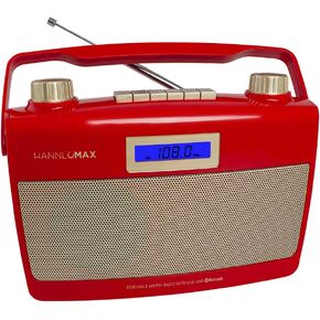 HANNLOMAX HX-500R Portable AM/FM Radio, Bluetooth, USB Port for MP3 Playback, Aux-in, AC/DC dual power source. (Purple)