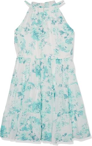 Speechless Girls' Halter Neck Fit and Flare Ruffled Party Dress in Saudi Arabia