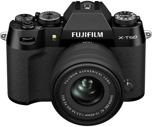 كاميرا Fujifilm X-T50 الرقمية بدون مرآة XC15-45mmF3.5-5.6 مجموعة عدسات OIS PZ مع بطاقة ذاكرة SF-M Tough UHS-II سعة 64 جيجابايت + مجموعة مرشح Mc Pro + حقيبة Camara + المزيد من الملحقات - فضي فحمي in Saudi Arabia