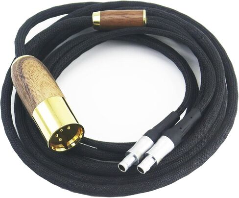NewFantasia 4-pin XLR Balanced Cable Compatible with Sennheiser HD800, HD800S, HD820 Headphones Upgrade Replacement Audio Cable 6N OCC Copper Silver Plated Cord Walnut Wood Shell in Saudi Arabia