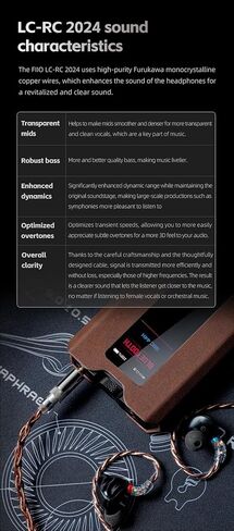 FiiO LC-RC Earphones/Headphone Upgrade Cable High-Purity Silver-Plated Monocrystalline Copper (LC-RC 2024) in Saudi Arabia