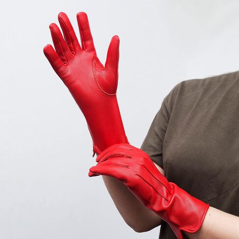 Genuine Leather Unlined Women Dress Gloves With Beautiful Standard Length Extended Up to 2 Inches From Wrist in Saudi Arabia