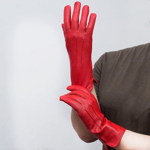 Genuine Leather Unlined Women Dress Gloves With Beautiful Standard Length Extended Up to 2 Inches From Wrist in Saudi Arabia