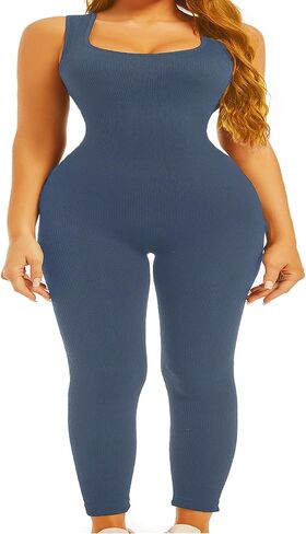 Sliot Unitard Jumpsuits for Women Tummy Control Long Bodysuits for Women Full Length Yoga Full Body Suit Compression Jumpsuit in Kuwait