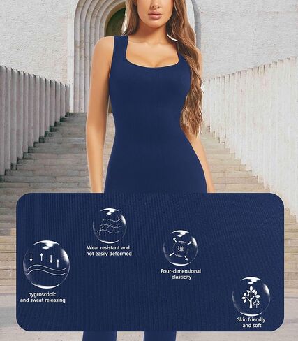 Sliot Unitard Jumpsuits for Women Tummy Control Long Bodysuits for Women Full Length Yoga Full Body Suit Compression Jumpsuit in Kuwait