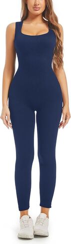 Sliot Unitard Jumpsuits for Women Tummy Control Long Bodysuits for Women Full Length Yoga Full Body Suit Compression Jumpsuit in Kuwait