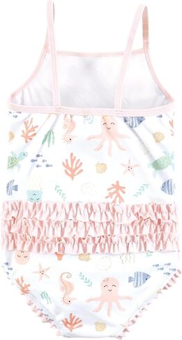 Hudson Baby Baby Girl's Toddler Swimsuit, Pastel Sea, 12-18 Months in Saudi Arabia