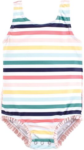 Hudson Baby Baby Girl's Toddler Swimsuit, Sunset Stripe, 9-12 Months in Saudi Arabia