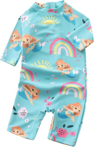 Toddler Baby Girls Rash Guard Sunsuits for Girls One Piece Swimsuits UPF 50+ Short Sleeve Bathing Suit Beachwear in Saudi Arabia