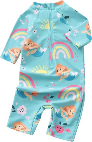 Toddler Baby Girls Rash Guard Sunsuits for Girls One Piece Swimsuits UPF 50+ Short Sleeve Bathing Suit Beachwear in Saudi Arabia