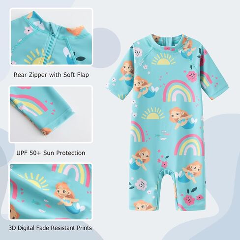 Toddler Baby Girls Rash Guard Sunsuits for Girls One Piece Swimsuits UPF 50+ Short Sleeve Bathing Suit Beachwear in Saudi Arabia