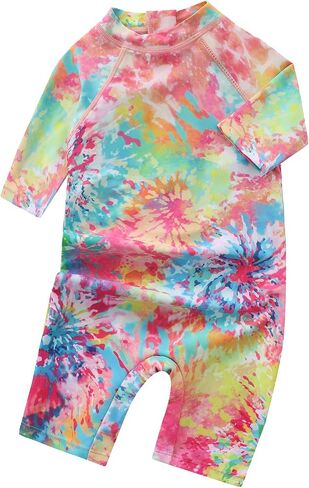 Toddler Baby Girls Rash Guard Sunsuits for Girls One Piece Swimsuits UPF 50+ Short Sleeve Bathing Suit Beachwear in Saudi Arabia