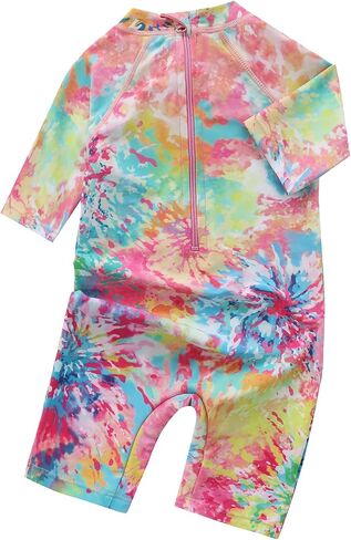 Toddler Baby Girls Rash Guard Sunsuits for Girls One Piece Swimsuits UPF 50+ Short Sleeve Bathing Suit Beachwear in Saudi Arabia