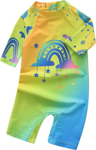 Toddler Baby Girls Rash Guard Sunsuits for Girls One Piece Swimsuits UPF 50+ Short Sleeve Bathing Suit Beachwear in Saudi Arabia