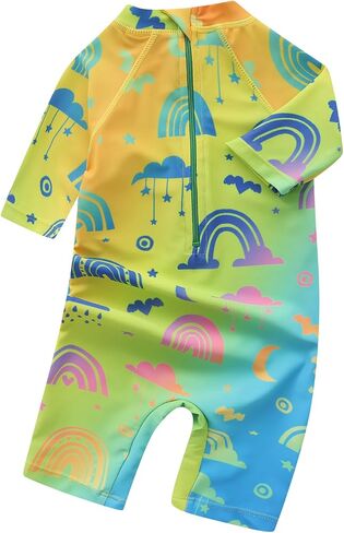 Toddler Baby Girls Rash Guard Sunsuits for Girls One Piece Swimsuits UPF 50+ Short Sleeve Bathing Suit Beachwear in Saudi Arabia
