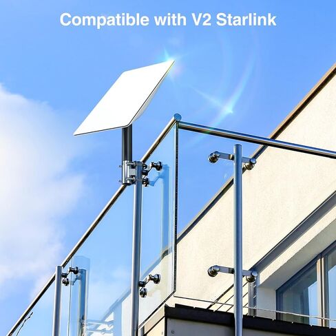 Starlink Mount Kit, Starlink Mounting Pole for Starlink Internet Kit Satellite, U-Bolt Pipe Adapter for Starlink V2 Portable Starlink Mounting Bracket Stand for Roof, Camping, RV Travel, Yacht in Kuwait