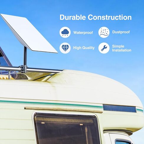 Starlink Mount Kit, Starlink Mounting Pole for Starlink Internet Kit Satellite, U-Bolt Pipe Adapter for Starlink V2 Portable Starlink Mounting Bracket Stand for Roof, Camping, RV Travel, Yacht in Kuwait