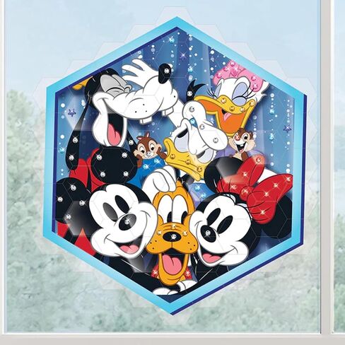 Disney Window Art Mosaic - Bundle with 2 Disney Window Puzzle Art Sets Featuring Mickey Mouse and Disney Princesses Including Window Clings, Stickers, More | Disney Window Cling Puzzle in Saudi Arabia