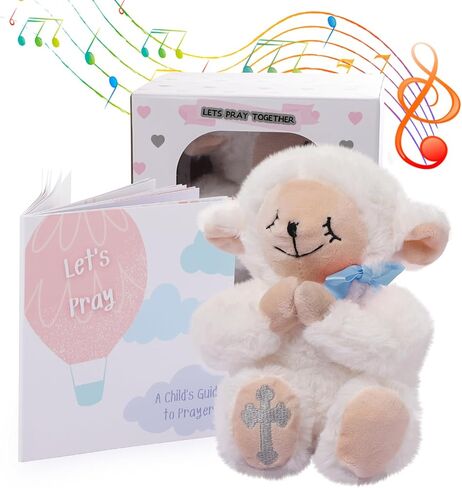 Baptism Gifts for Girl, Baby Dedication Gift, Christening Gifts for Baby Girls, Baptism Gifts Set Include 7'' Plush Praying Musical Bunny and Let's Pray Book in Keepsake Box. in Saudi Arabia