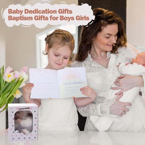 Baptism Gifts for Girl, Baby Dedication Gift, Christening Gifts for Baby Girls, Baptism Gifts Set Include 7'' Plush Praying Musical Bunny and Let's Pray Book in Keepsake Box. in Saudi Arabia
