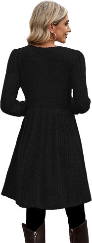 OFEEFAN Womens Fall Dress Crew Neck Long Sleeve Knit Winter Sweater Dresses 2024 in Saudi Arabia