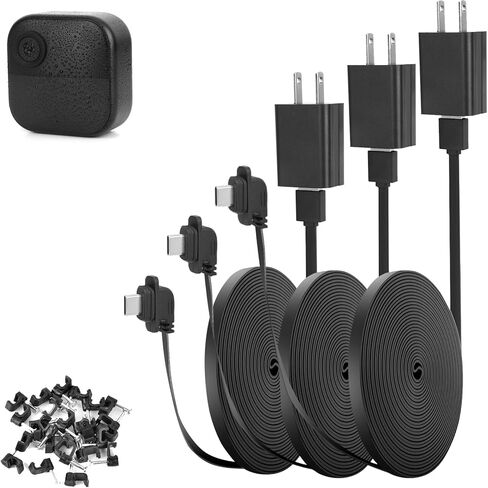iTODOS 2 Pack 20ft/6m Power Cable and Adapter Compatible with Blink Outdoor 4 (4th Gen), Weatherproof Outdoor, Flat Charging Cable Charger for Blink Outdoor 4 (4th Gen) Camera in Saudi Arabia