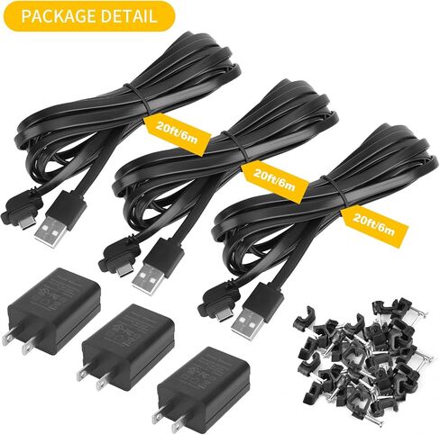 iTODOS 2 Pack 20ft/6m Power Cable and Adapter Compatible with Blink Outdoor 4 (4th Gen), Weatherproof Outdoor, Flat Charging Cable Charger for Blink Outdoor 4 (4th Gen) Camera in Saudi Arabia