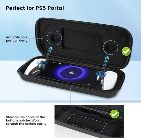 مجموعة ملحقات 6 في 1 متوافقة مع Playstation Portal، وحقيبة حمل EVA، وغطاء واقي من السيليكون الناعم، وعبوتين من واقي الشاشة المقوى عالي الدقة، وزوج من الحلقات الدقيقة in Kuwait