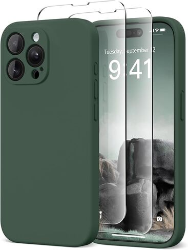 Magnetic for iPhone 13 Pro Case, Compatible with MagSafe, [Full Camera Protection][2 Screen Protectors] Silicone Shockproof Protective Phone Case for iPhone 13 Pro 6.1", Calke Green in Saudi Arabia