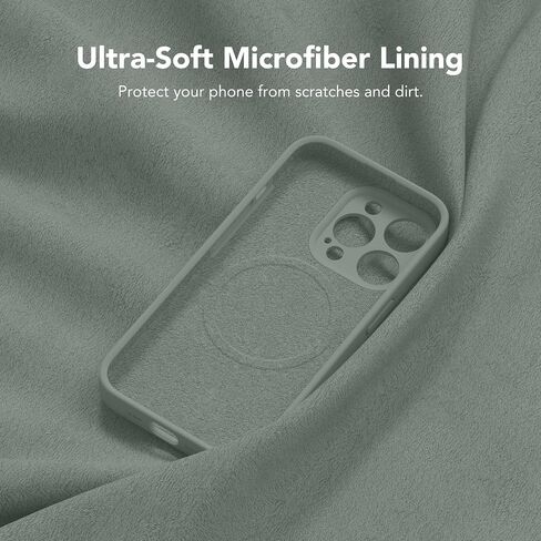 Magnetic for iPhone 13 Pro Case, Compatible with MagSafe, [Full Camera Protection][2 Screen Protectors] Silicone Shockproof Protective Phone Case for iPhone 13 Pro 6.1", Calke Green in Saudi Arabia