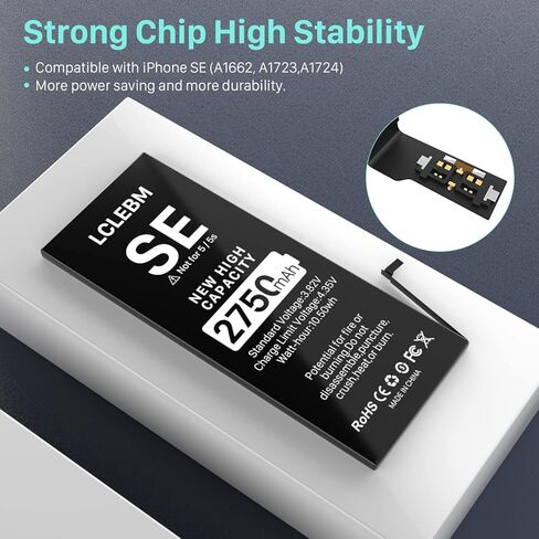 LCLEBM 2750mah Battery for iPhone SE 2016 1st Generation, High Capacity Li-ion Polymer Replacement Battery for iPhone SE with Repair Tools for iPhone SE First Generation in Kuwait