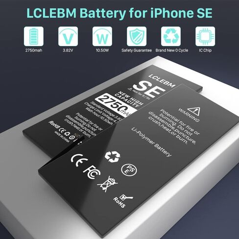 LCLEBM 2750mah Battery for iPhone SE 2016 1st Generation, High Capacity Li-ion Polymer Replacement Battery for iPhone SE with Repair Tools for iPhone SE First Generation in Kuwait