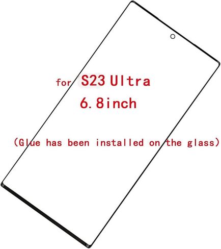 استبدال شاشة Galaxy S23 Ultra الأصلية، طقم إصلاح بديل للشاشة الزجاجية للعدسة الخارجية الأمامية لسلسلة Samsung Galaxy S23 Ultra (6.8 بوصة - أسود) in Saudi Arabia