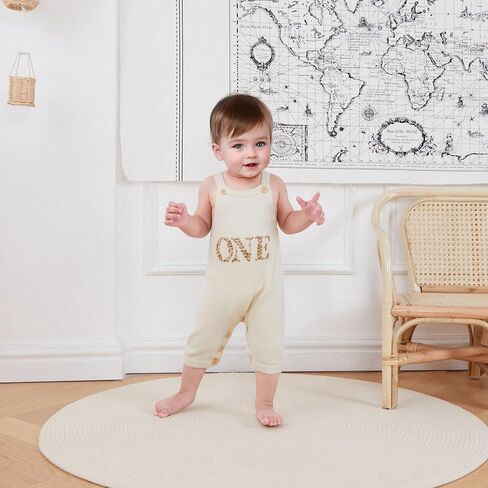 Newborn Baby Boy Girl Birthday Clothes Knitted Embroidery One Two Letter Romper Jumpsuit Cake Smash Bodysuit Outfit in Saudi Arabia