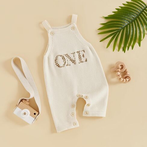 Newborn Baby Boy Girl Birthday Clothes Knitted Embroidery One Two Letter Romper Jumpsuit Cake Smash Bodysuit Outfit in Saudi Arabia